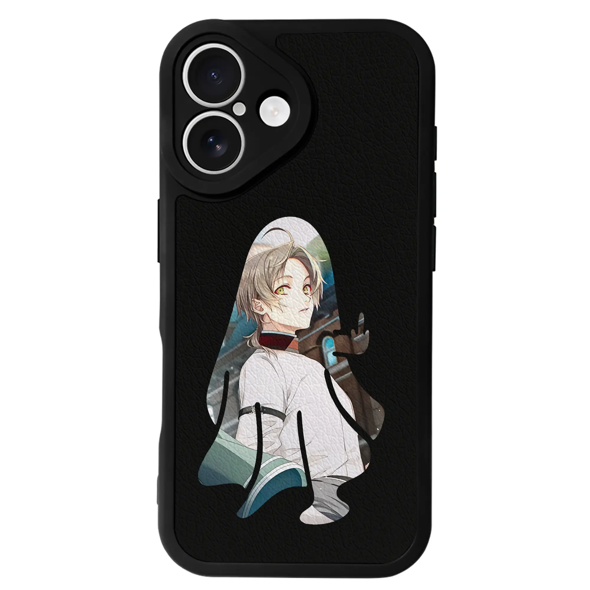 無職転生 グッズ,ルーデウス・グレイラット - IPhone 16シリーズ対応 ・ シリコンスマホケース ・ レザー調 ・ 高精度フィット ・ 耐衝撃 ・ ワイヤレス充電対応 ・ 精密カット